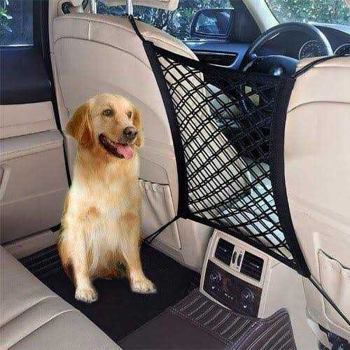 Dog Car Net Barrier with Mesh Organizer Storage Bag V4402