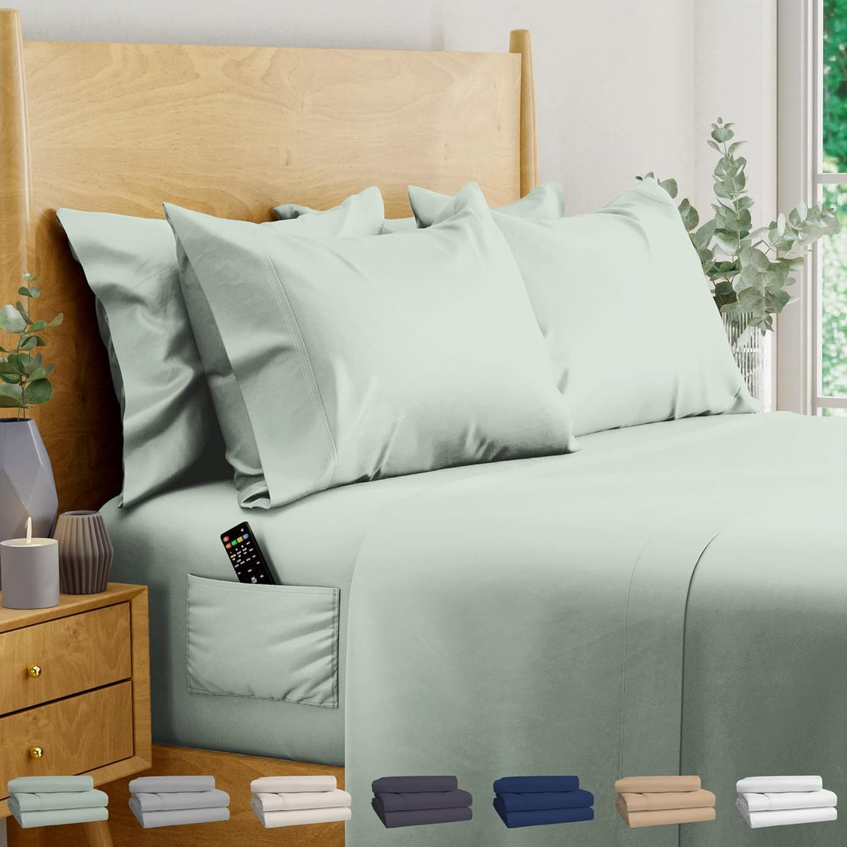 King Size Eucalyptus Sheets 6 pcs V7864