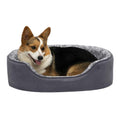 Two-Tone Fur & Suede Oval Dog Bed U8228
