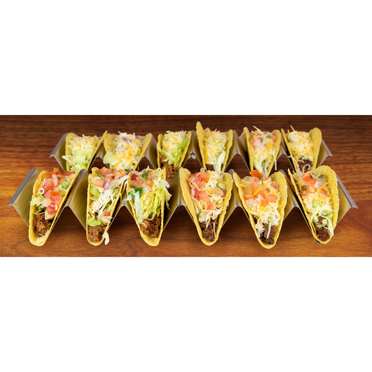 Stainless Steel 4-Piece Taco Holder Tray Set O3169