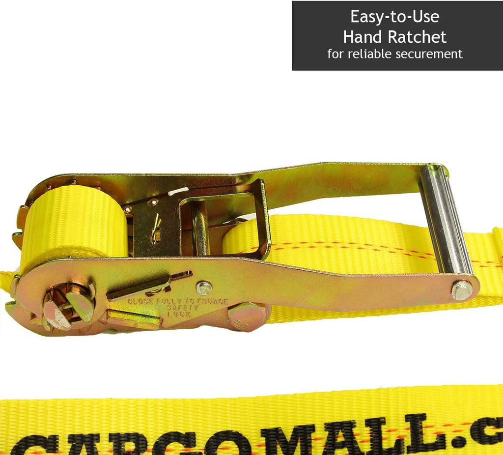 4-Pack Ratchet Tie-Down Straps with Double Wire J-Hooks, 2 x 27' V308792