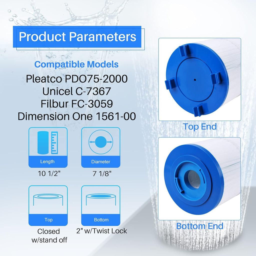 75 sqft Hot Tub Filter Cartridge 2 Pack K81634