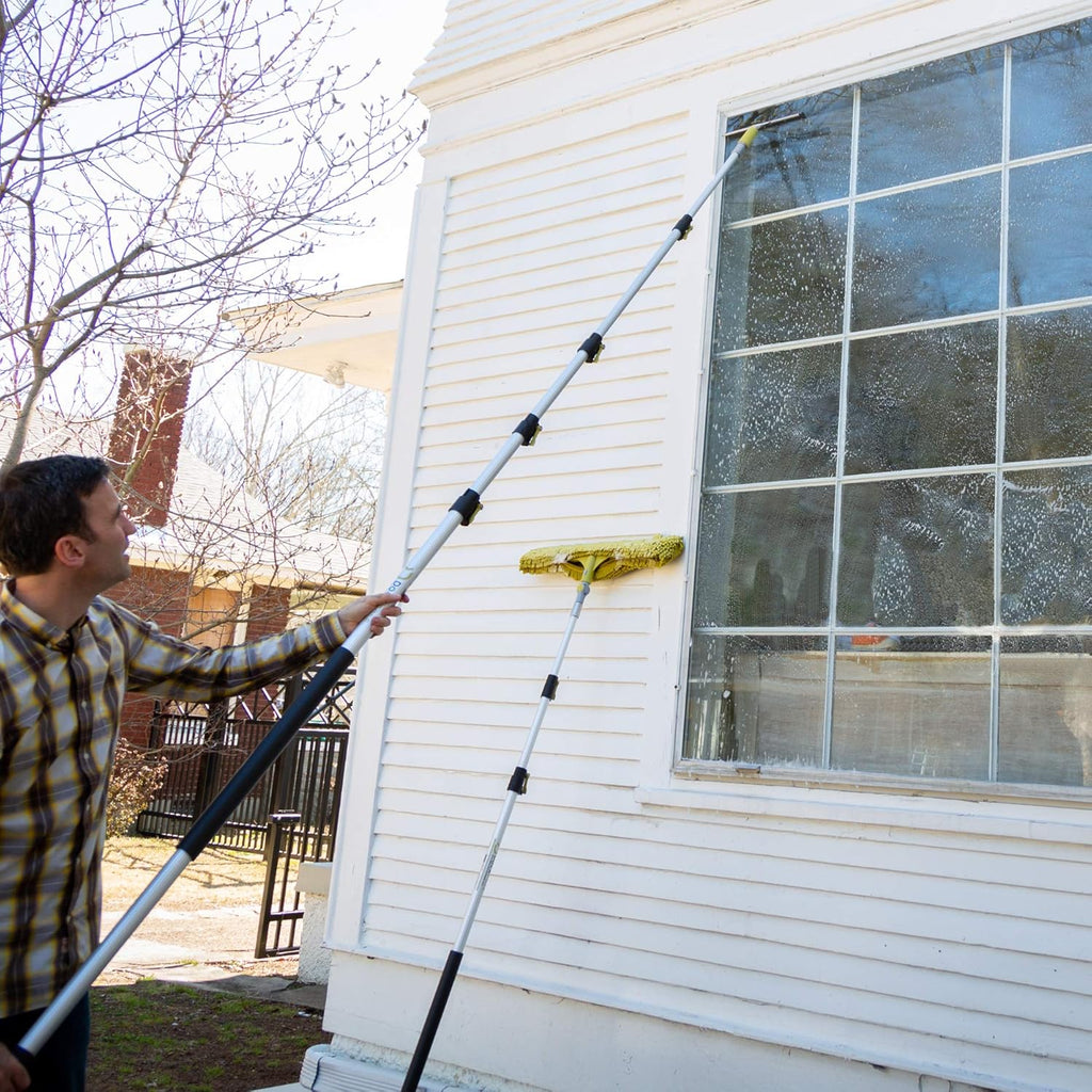 5-12 Foot Extension Pole + Window Squeegee with Removable Blades B268