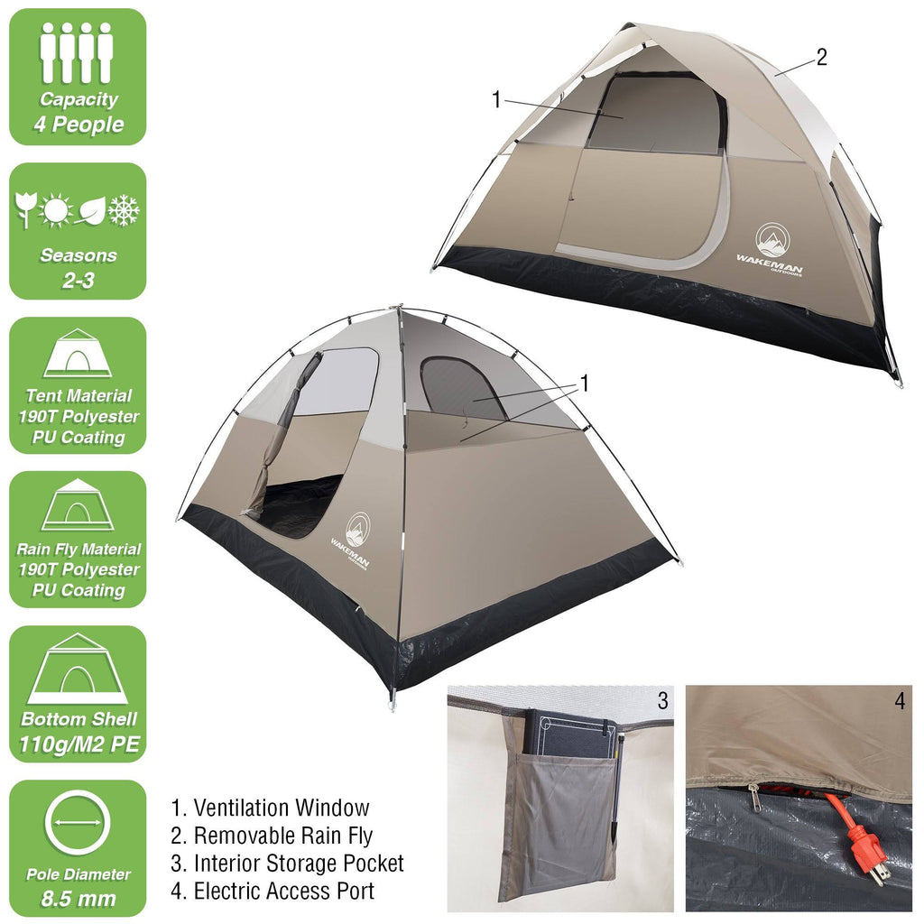 4-Person Water Resistant Dome Tent P423424