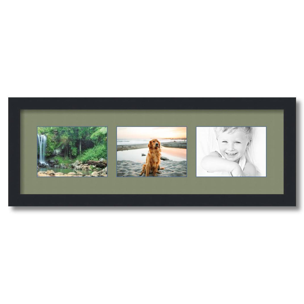 Satin Black Collage Picture Frame with 3 Openings for 5x7 Photos O745605