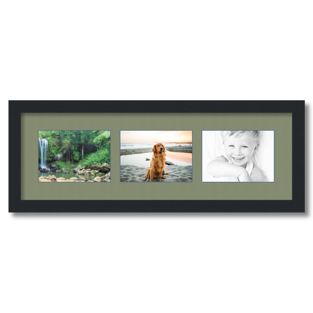 Satin Black Collage Picture Frame with 3 Openings for 5x7 Photos O745605