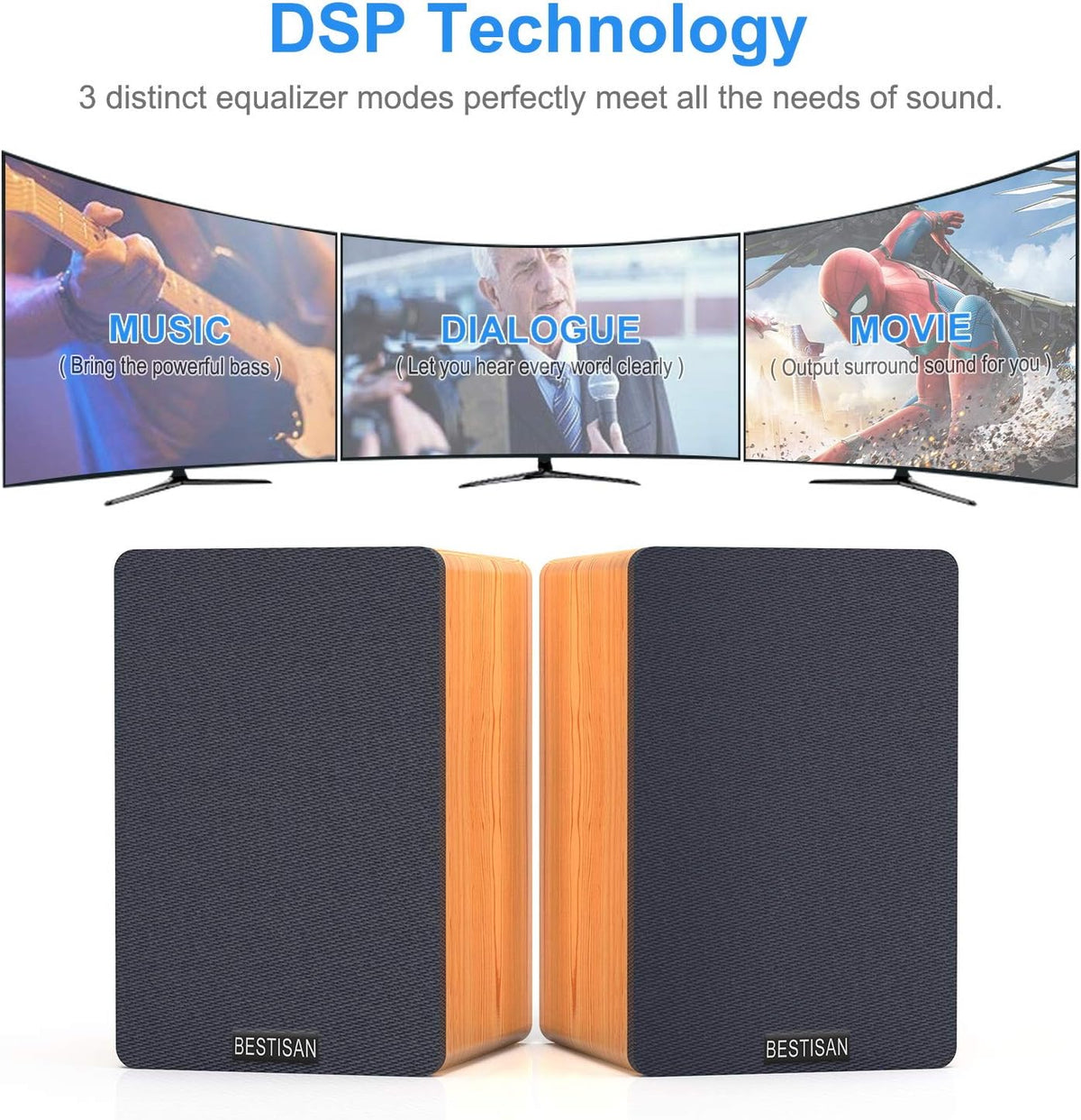 50W Bluetooth Bookshelf Speakers T16343