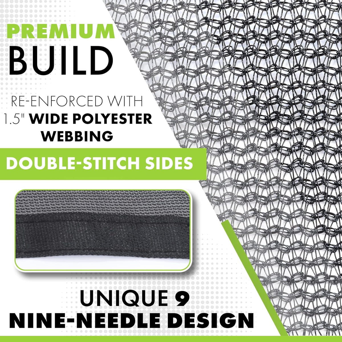 12 FT X 16 FT Heavy Duty Black Knitted Mesh Tarp with Grommets D846275