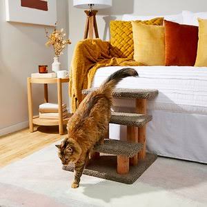 20-in 3-Step Carpet Wooden Cat Steps S24466