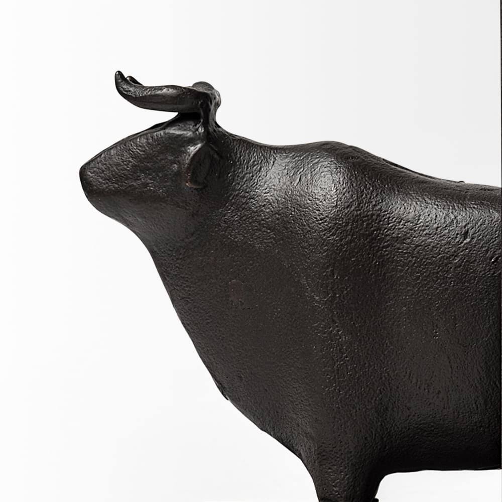 Black Cast Aluminum Bull Bookends Set of 2 F835