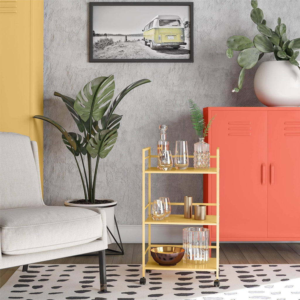 Yellow Metal Rolling Cart R5748