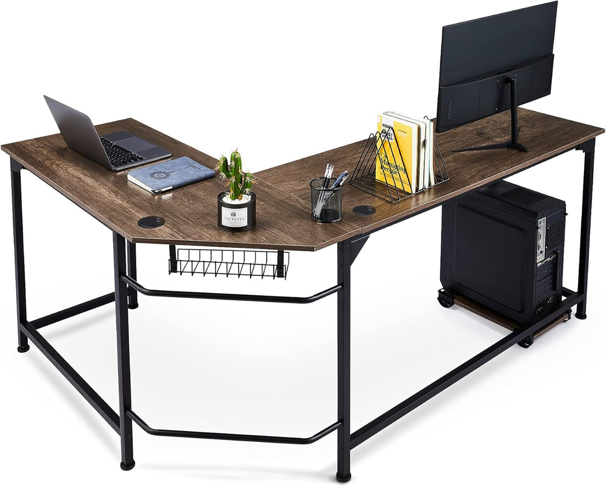 L Shaped Computer Desk with Cable Management W261