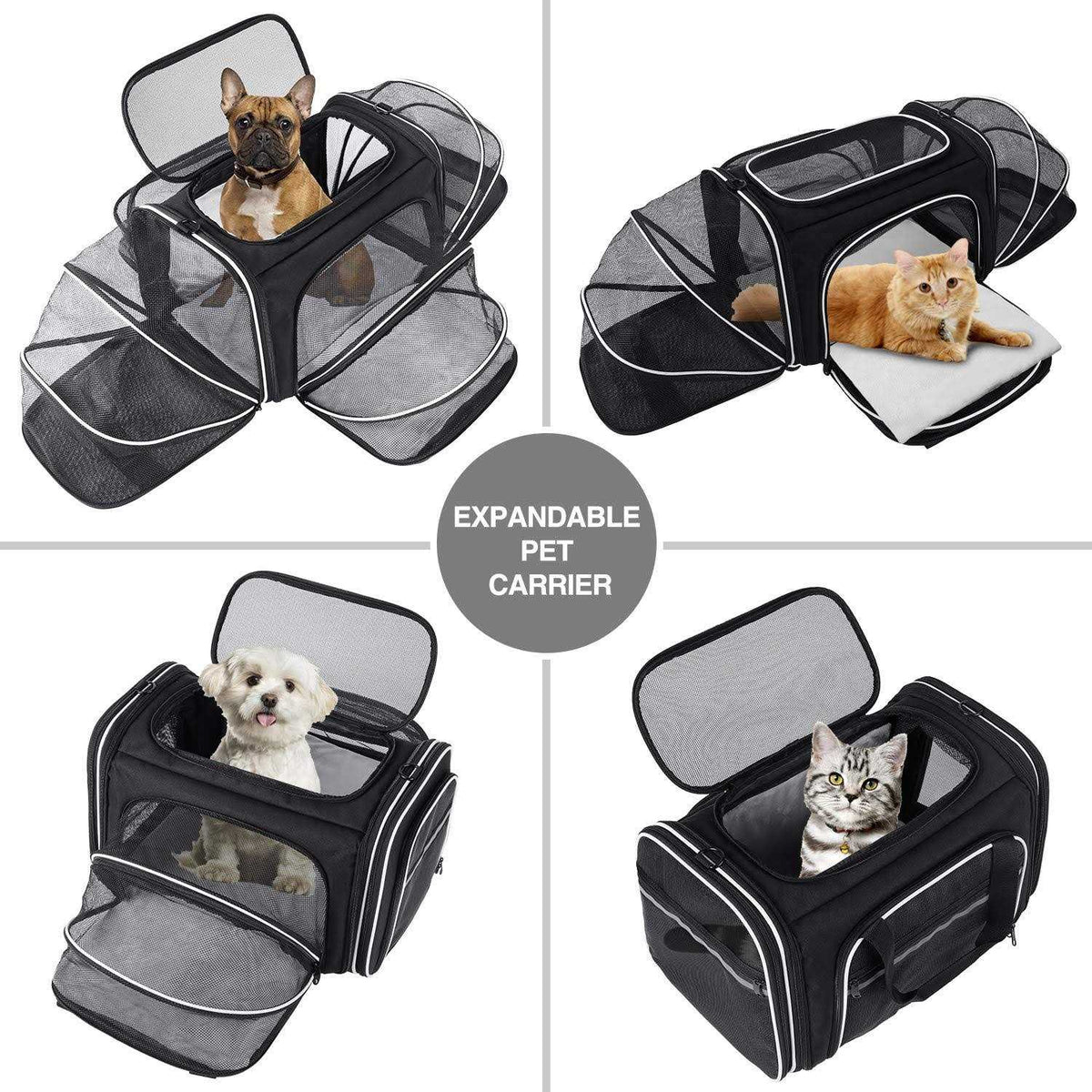 Soft Sided Pet Carrier 4 Expandable Collapsible J996