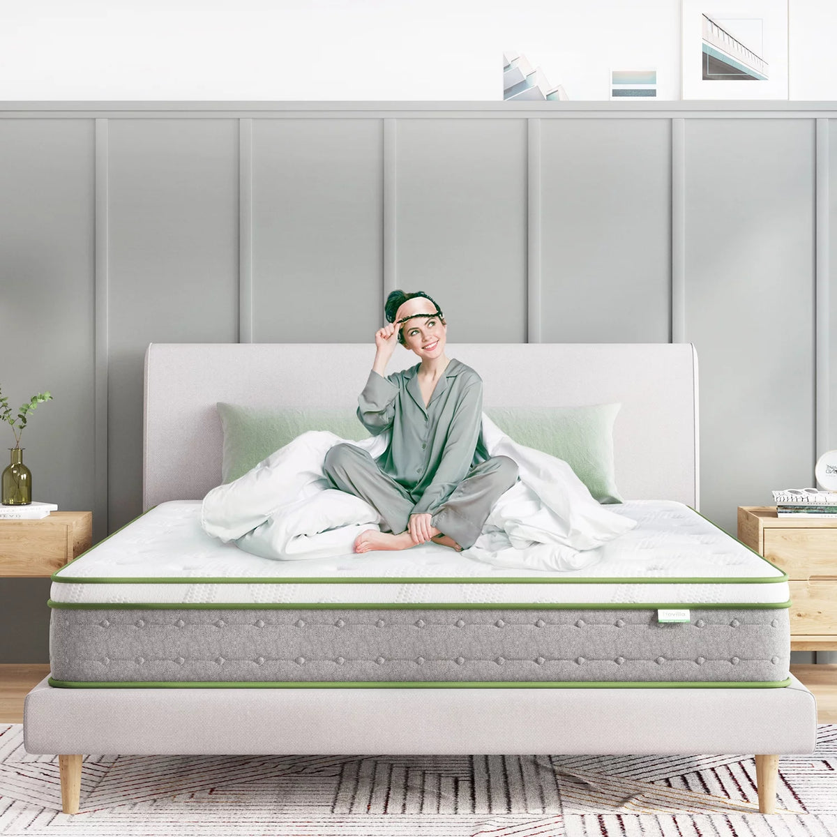 10 inch Memory Foam Hybrid Pocket Spring Mattress King Y16052