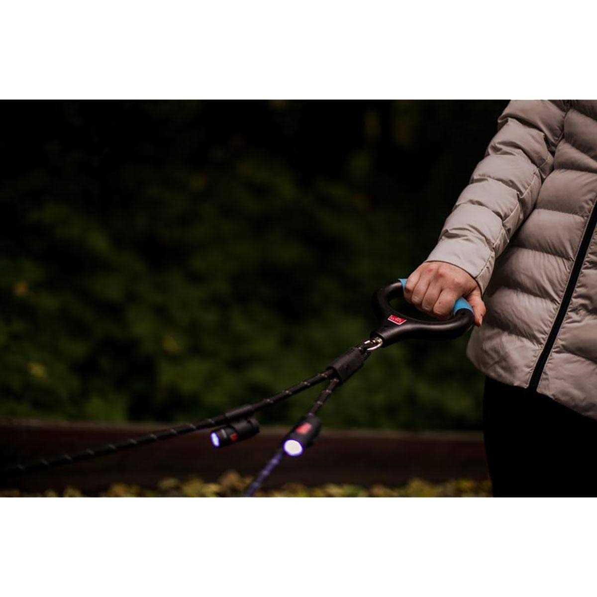 Gel Handle Rope Dog Leash with Lights J806