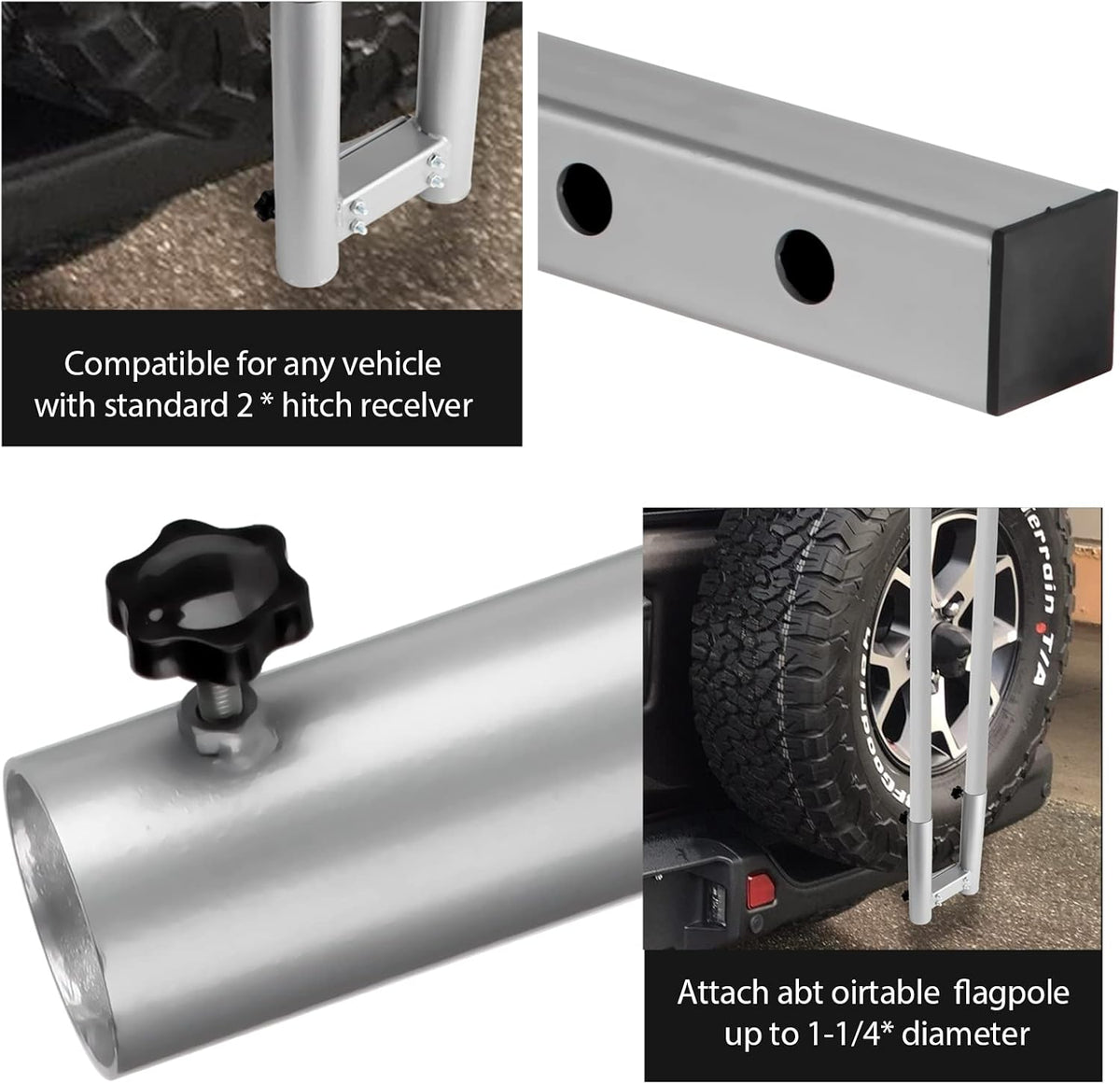 Hitch Mount Dual Flag Pole Holder H586960