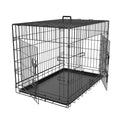 Double Door Folding Metal Wire Dog Crate with Tray U8304