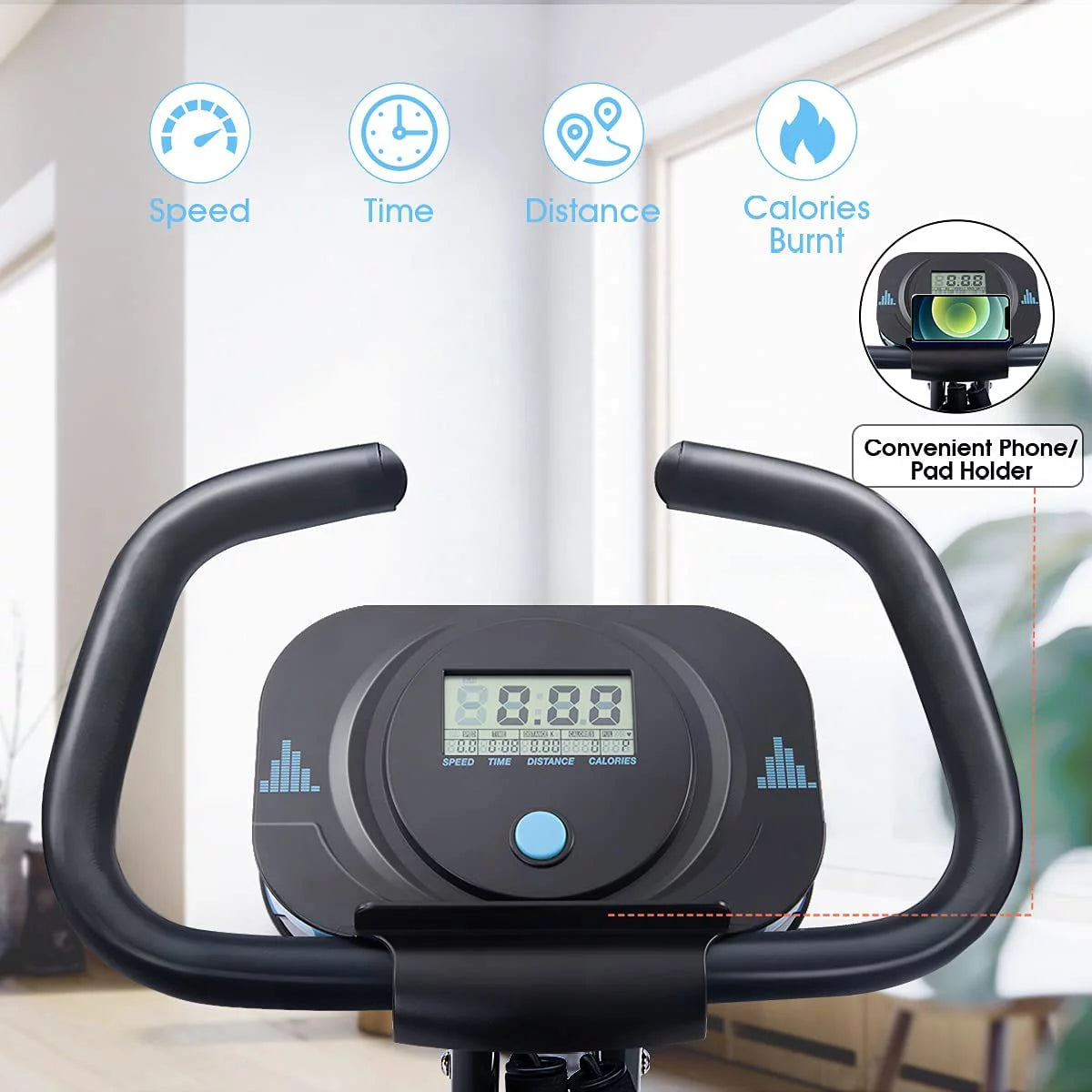 Folding Exercise Bike with 10-Level Adjustable Magnetic Resistance B2775