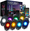 Multicolor LED Rock Lights Kit with Bluetooth Remote, 8 Pods J4492