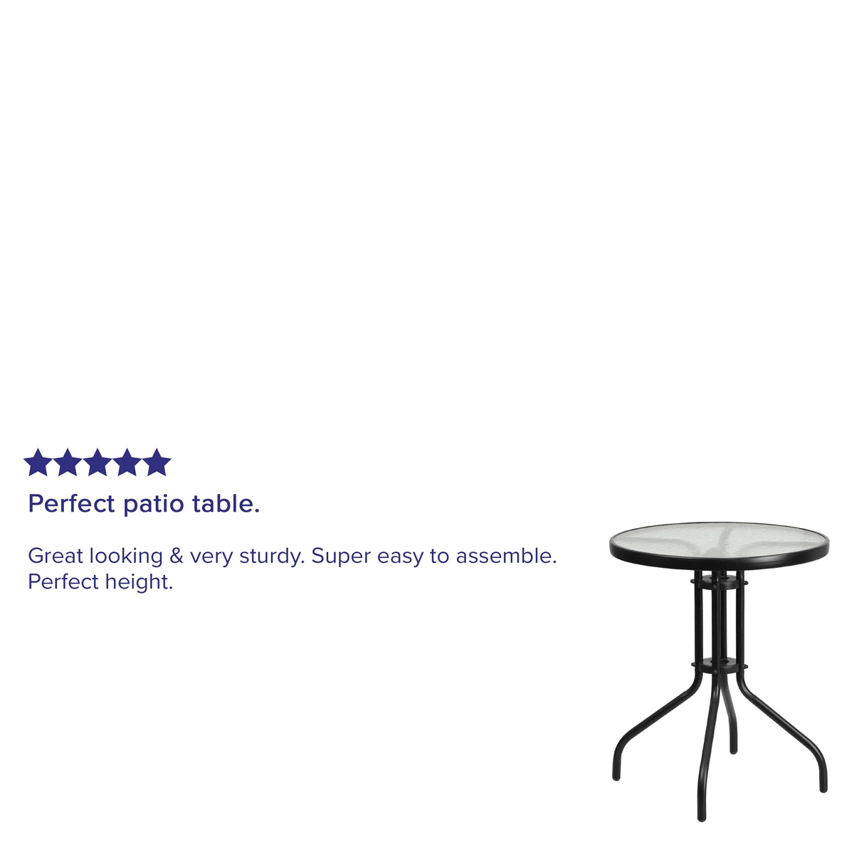 Round Tempered Glass Metal Table W484403