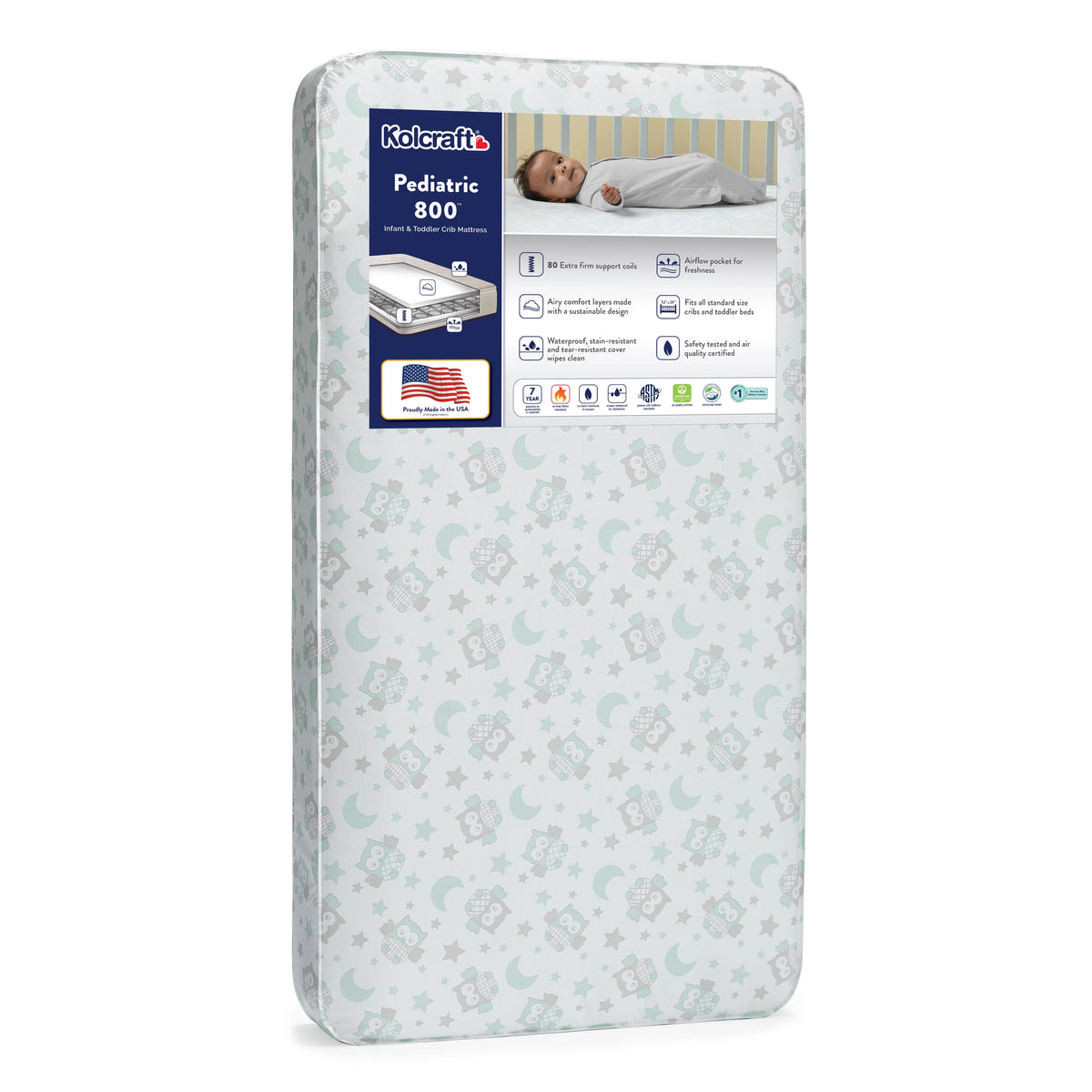 80 Coil White Baby Crib and Toddler Mattress S4432