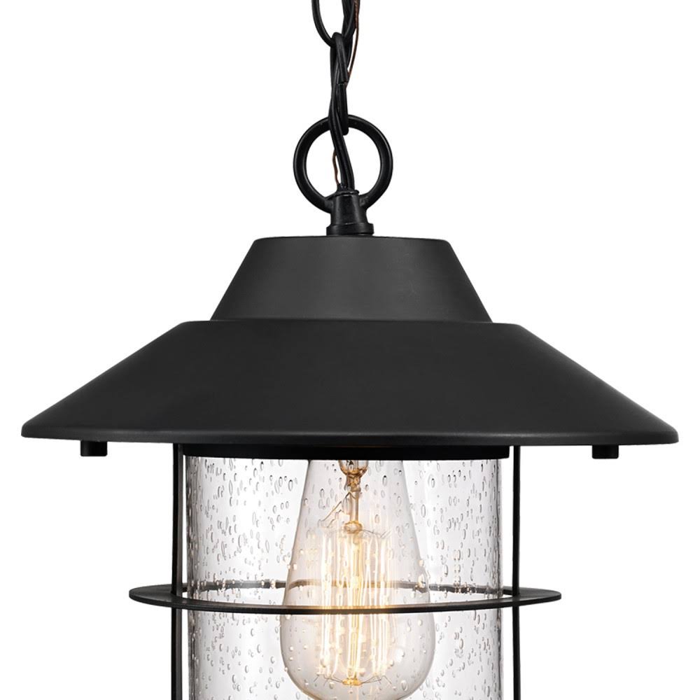 Matte Black Seeded Glass Pendant O1844