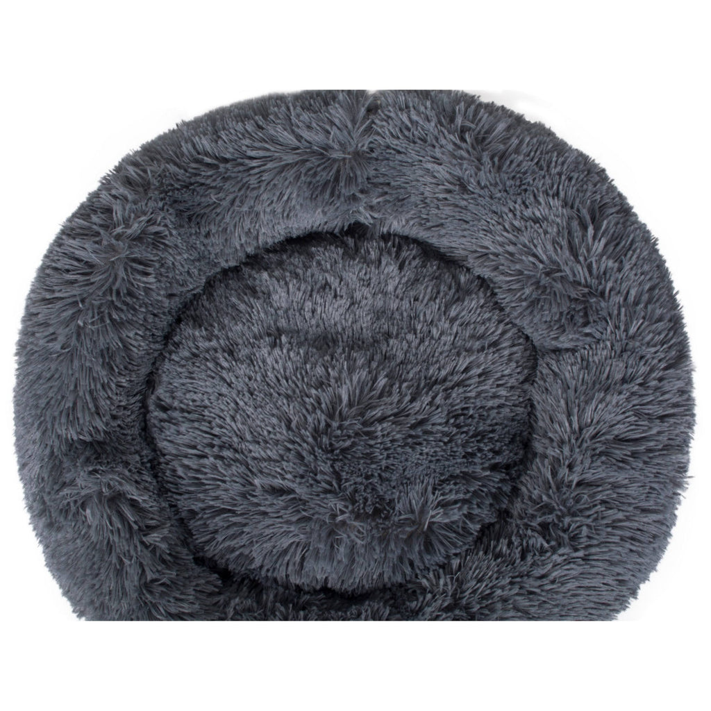 White Fauxfur Round Donut Pet Bed X159033