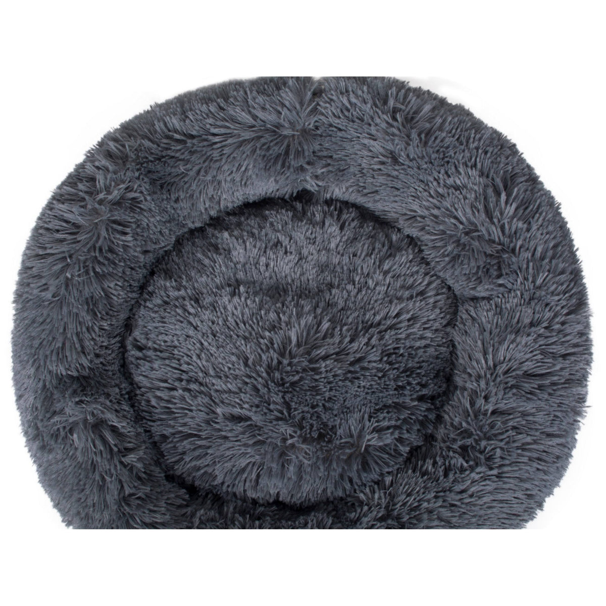 White Fauxfur Round Donut Pet Bed X159033