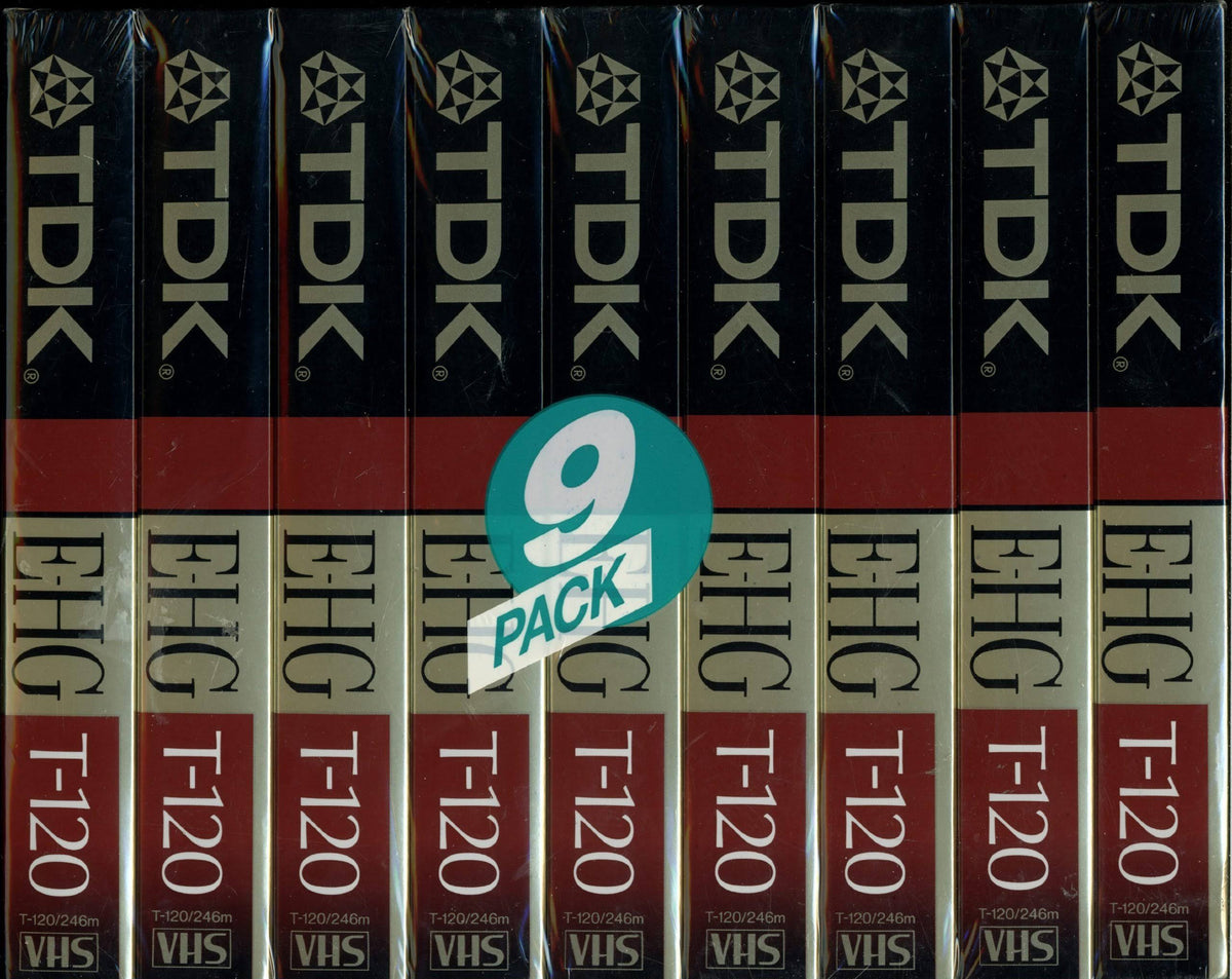 T-120 Blank VHS Tapes 9 Pack T830150