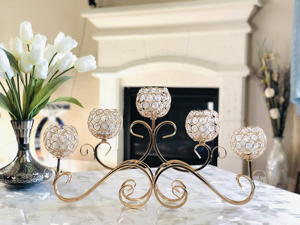 Gold Crystal Candlestick Candle Holder B52103