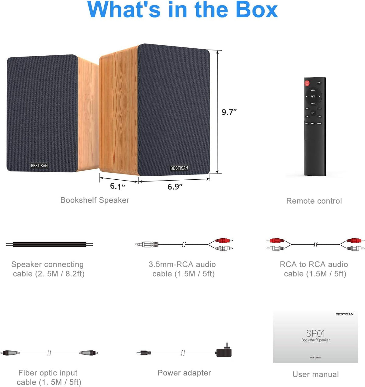 50W Bluetooth Bookshelf Speakers T16343