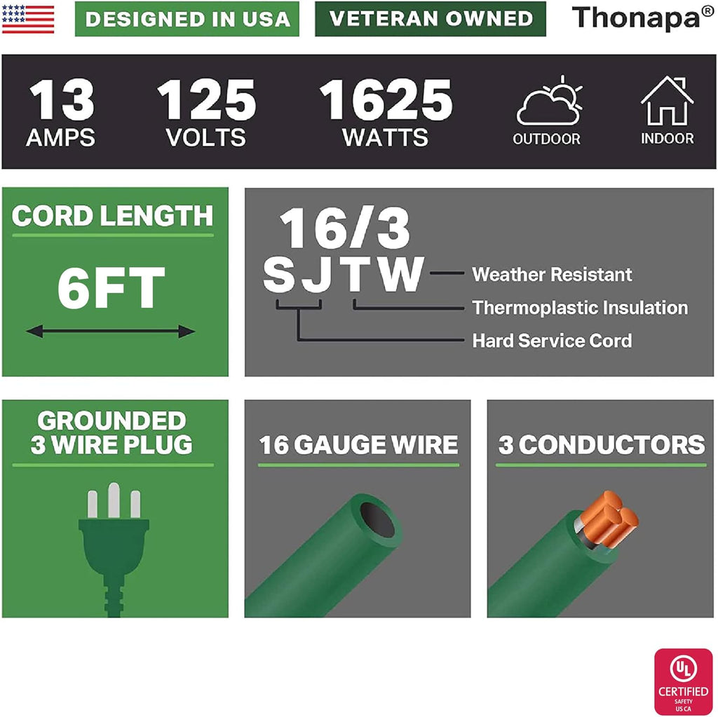 100 Ft Outdoor Extension Cord 16/3 Green T504770
