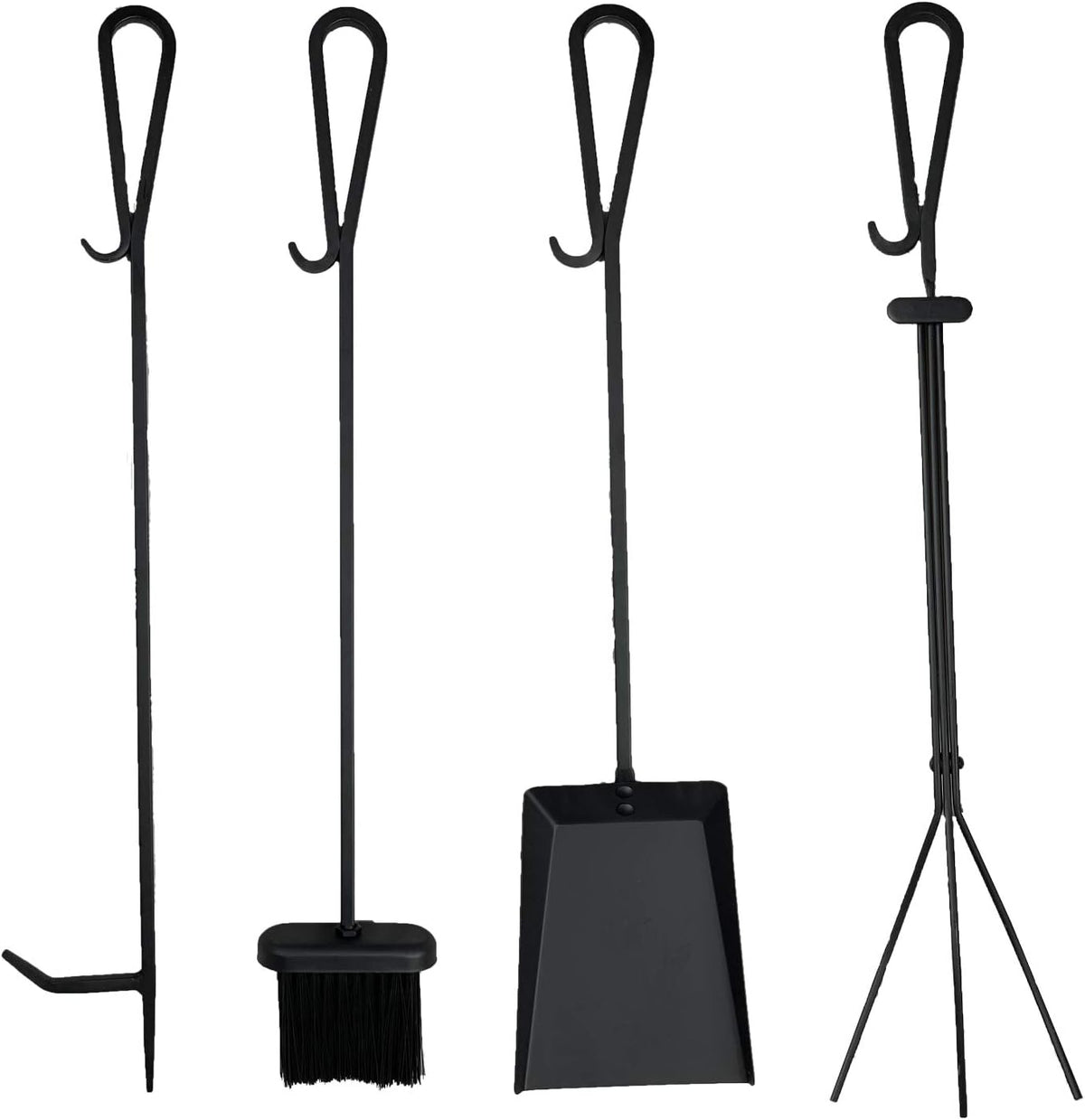 5 Piece Cast Iron Fireplace Toolset with Stand U9011