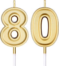 80th Birthday Numeral Cake Candles Gold S341