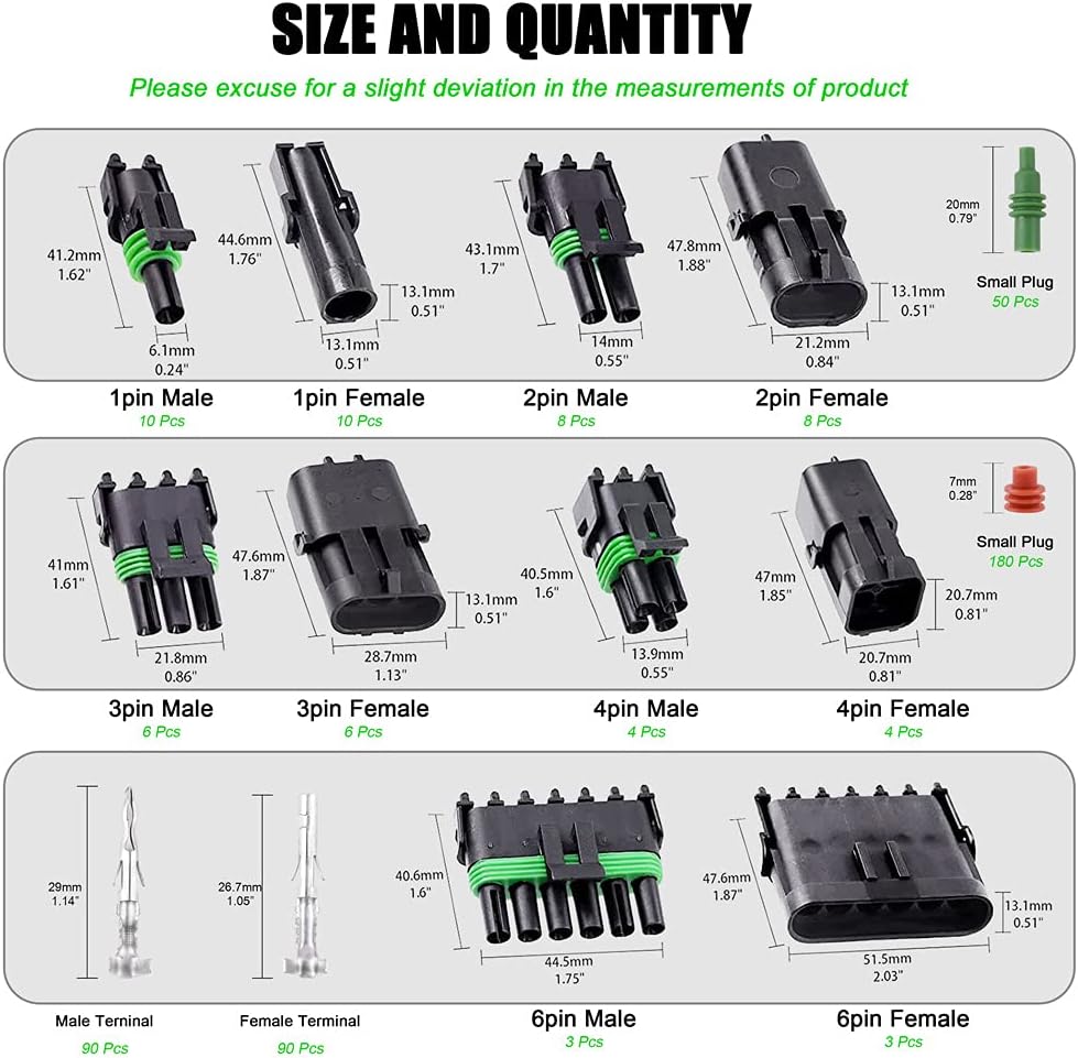 473PCS Waterproof Electrical Connector Kit with Pin Removal Tool E44080