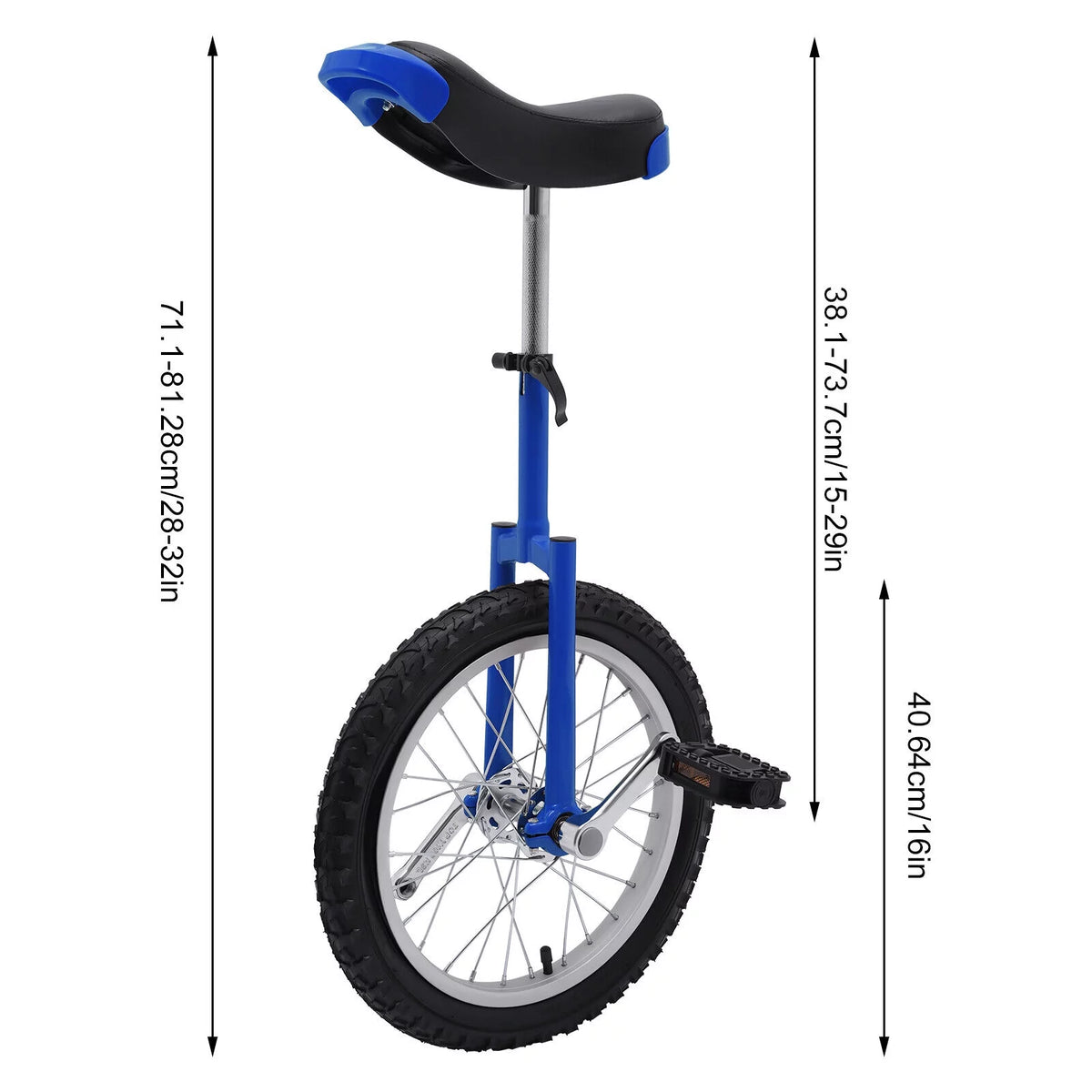 16 Wheel Unicycle with Steel Rim Adjustable Height S88365