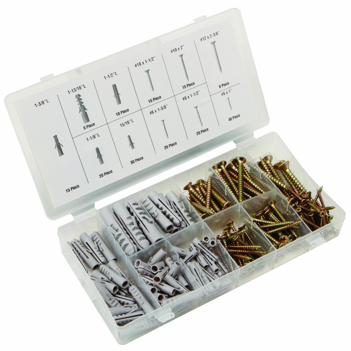 Anchors and Screws for Wood, 206 Piece N4954
