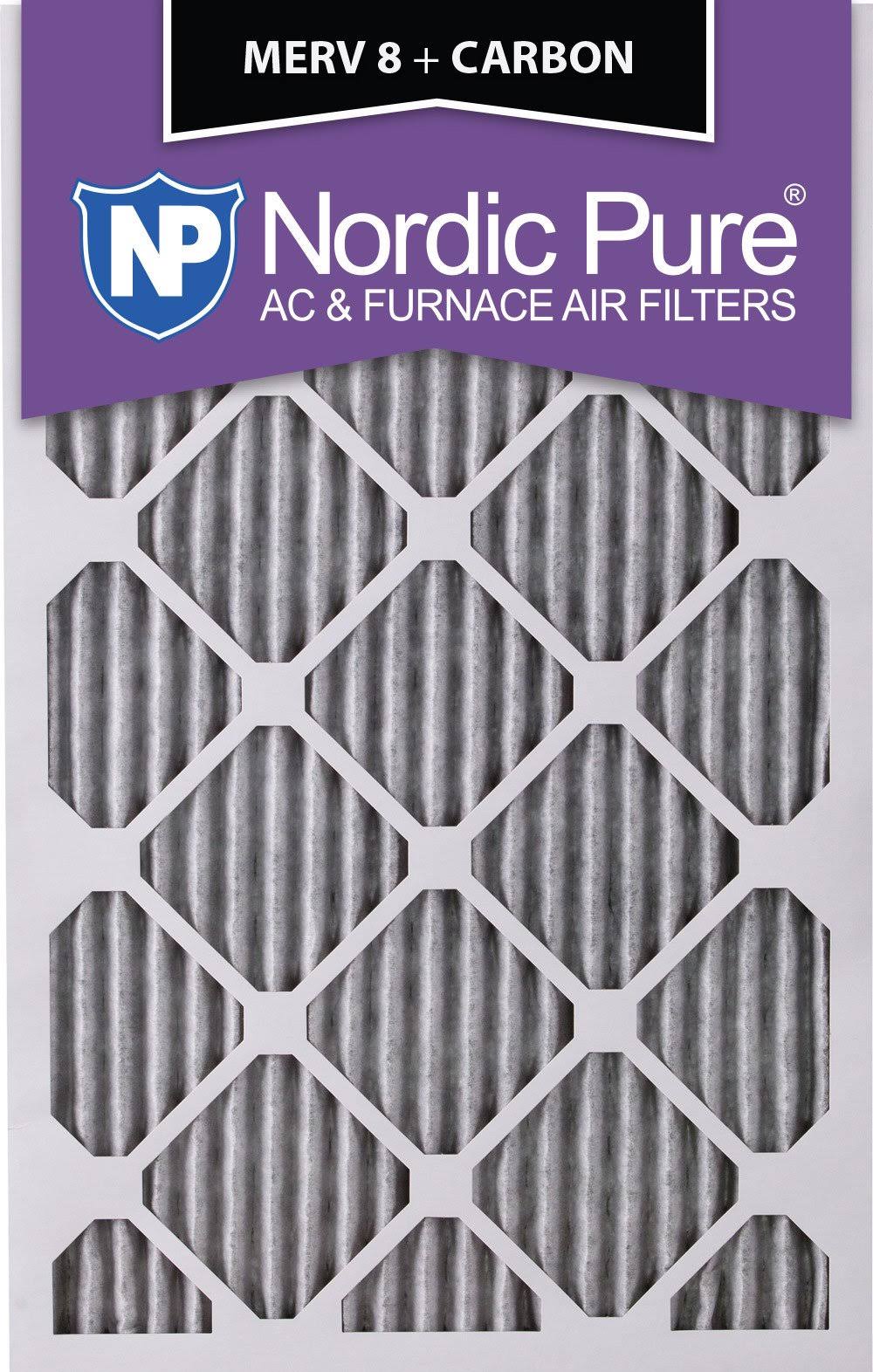 12x20x1 MERV 8 Pleated Carbon Air Filters 3 Pack F641355