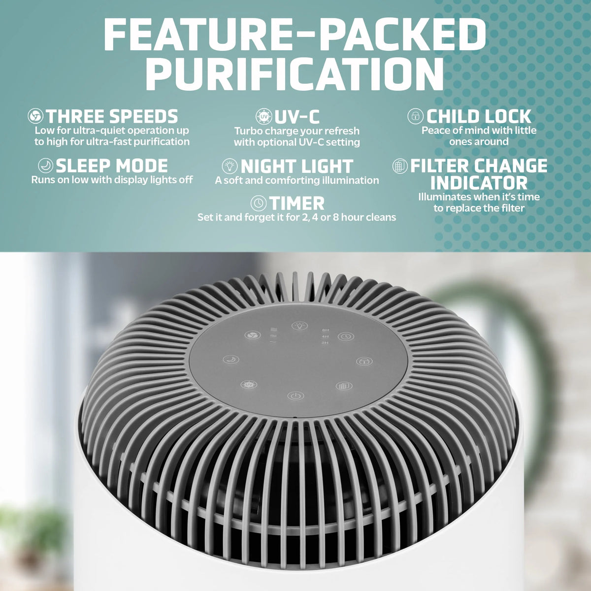 Air Purifier with HEPA Filter, UV-C, 1095 Sq. ft. L42632