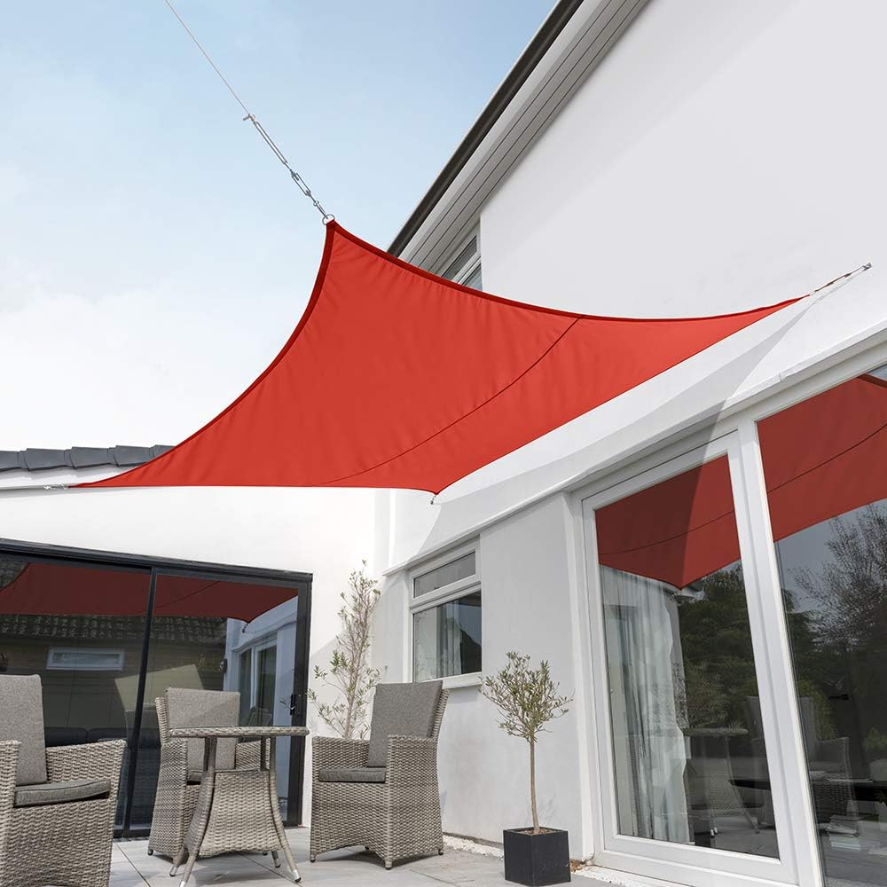 Waterproof Red Sun Shade Sail Canopy 9ft 10 x 6ft 7 Rectangle Q463232