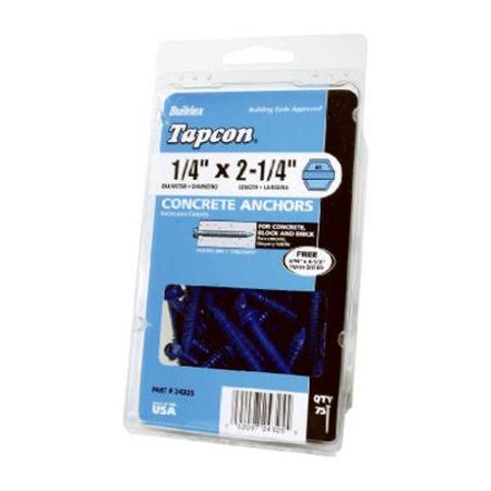 1/4 by 1-3/4 inch Blue Hex Head Screw Anchors 75 Pack B977151