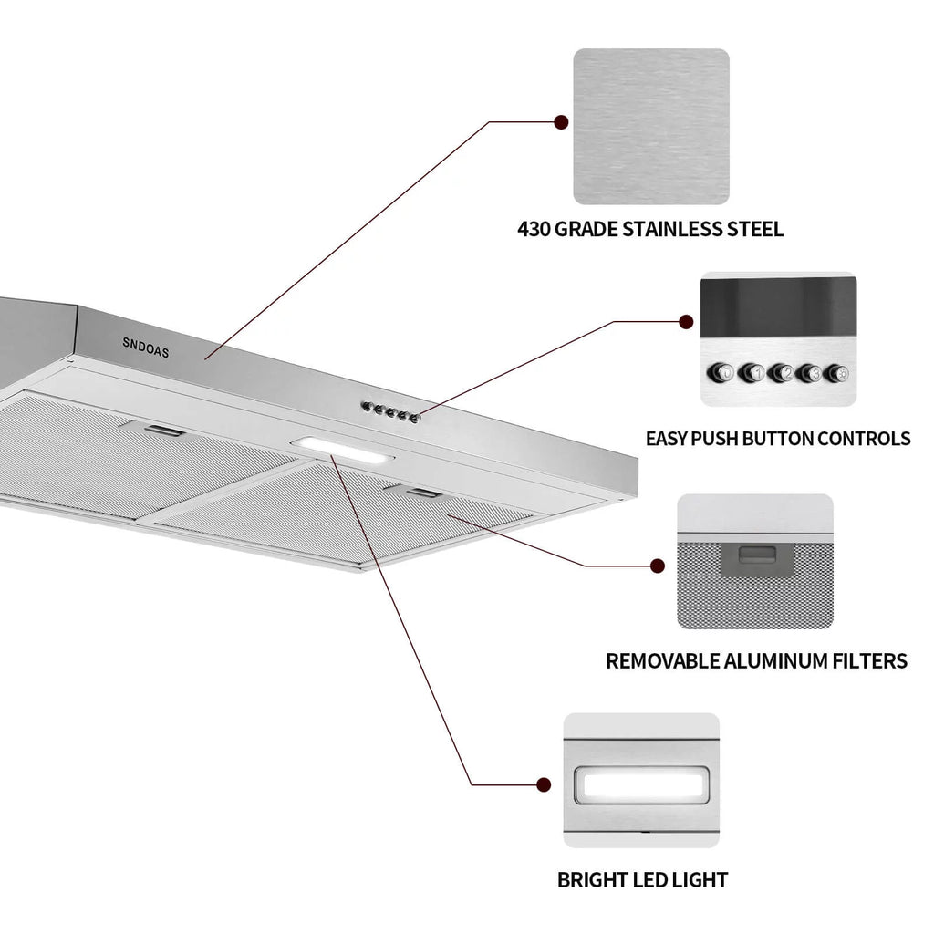 30-inch Stainless Steel Under Cabinet Range Hood W1786