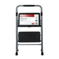 Gray & Black 2-Step Steel Foldable Step Stool F750