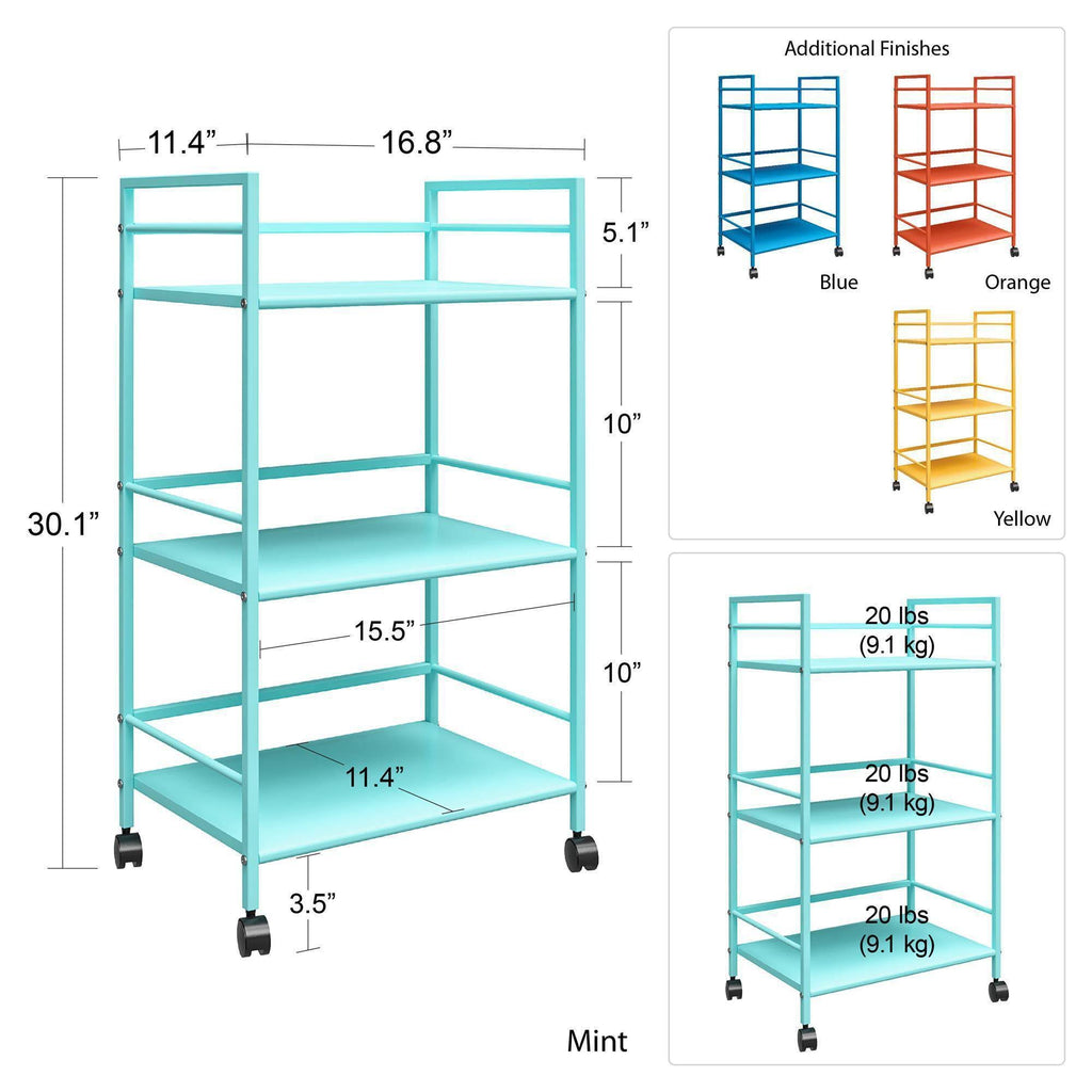 Yellow Metal Rolling Cart R5748