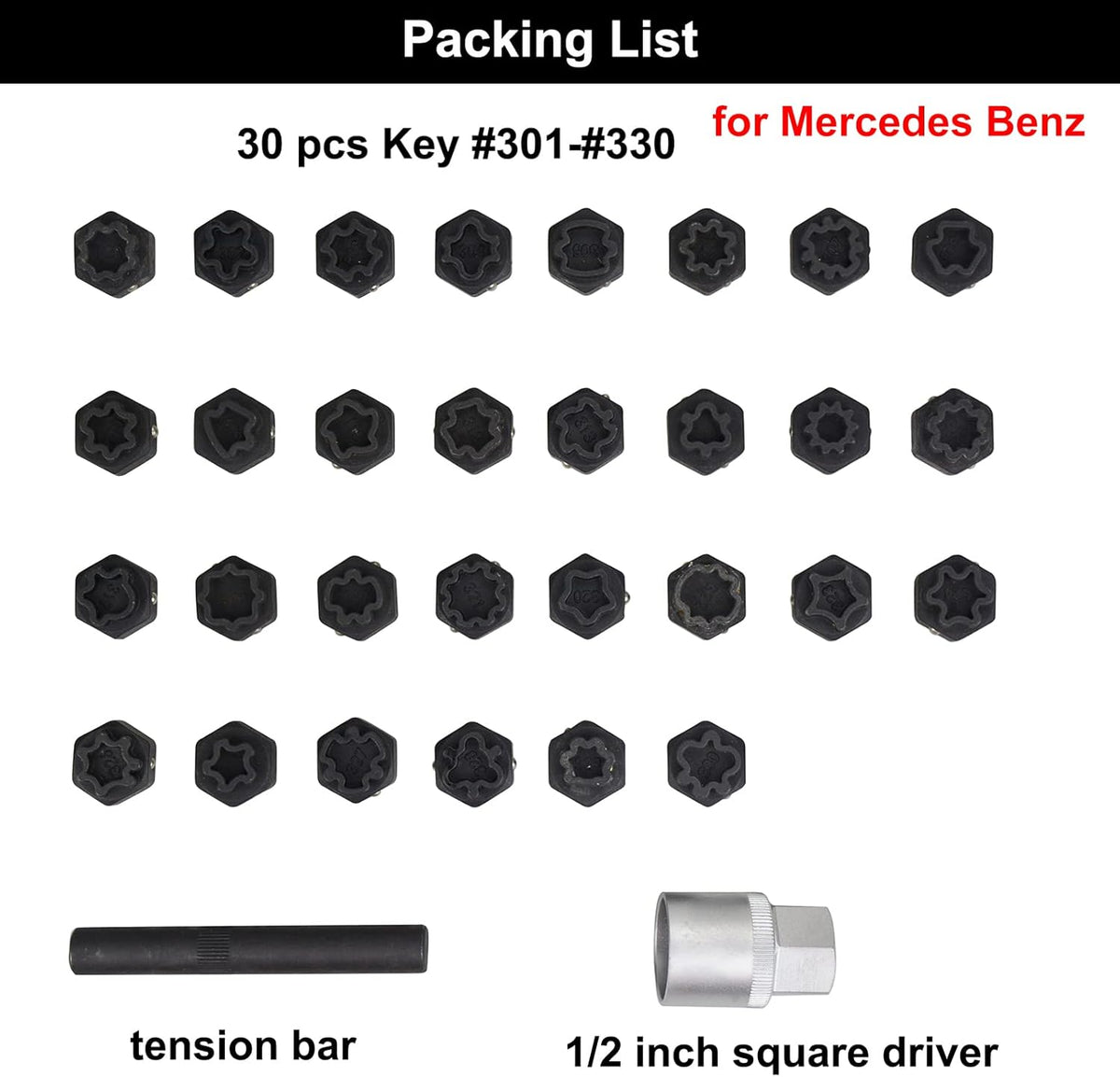 32PCS Automotive Wheel Locks Lug Nuts Socket Set O493