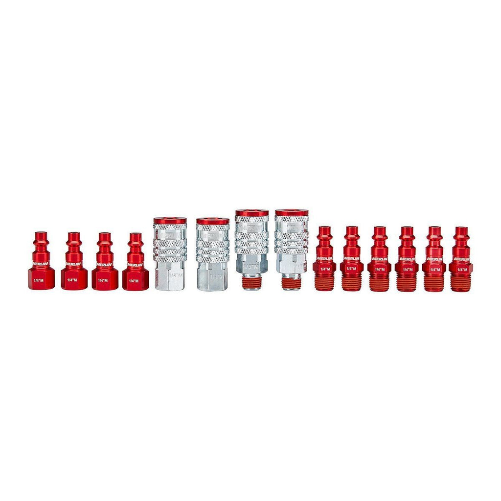 1/4 in. Color-Coded Industrial Coupler and Plug Set, 14-Piece S852406
