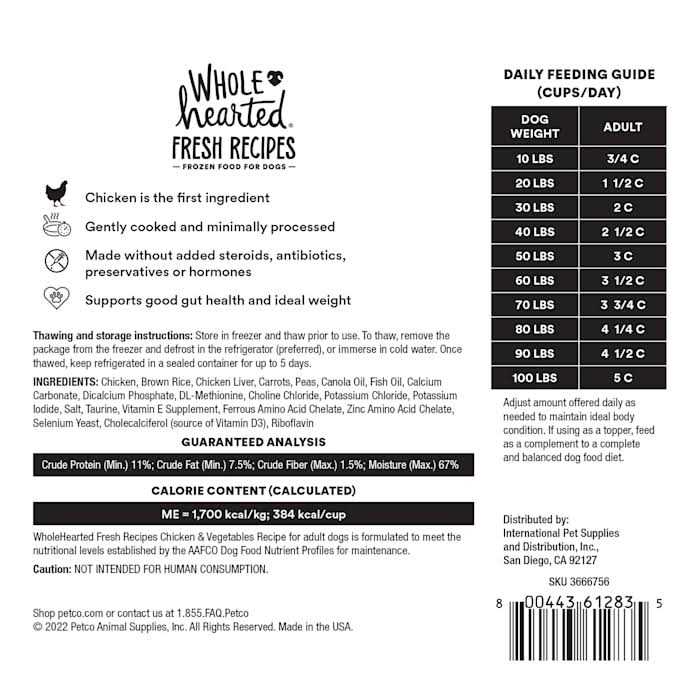 Fresh Frozen Chicken Recipe Dog Food U323