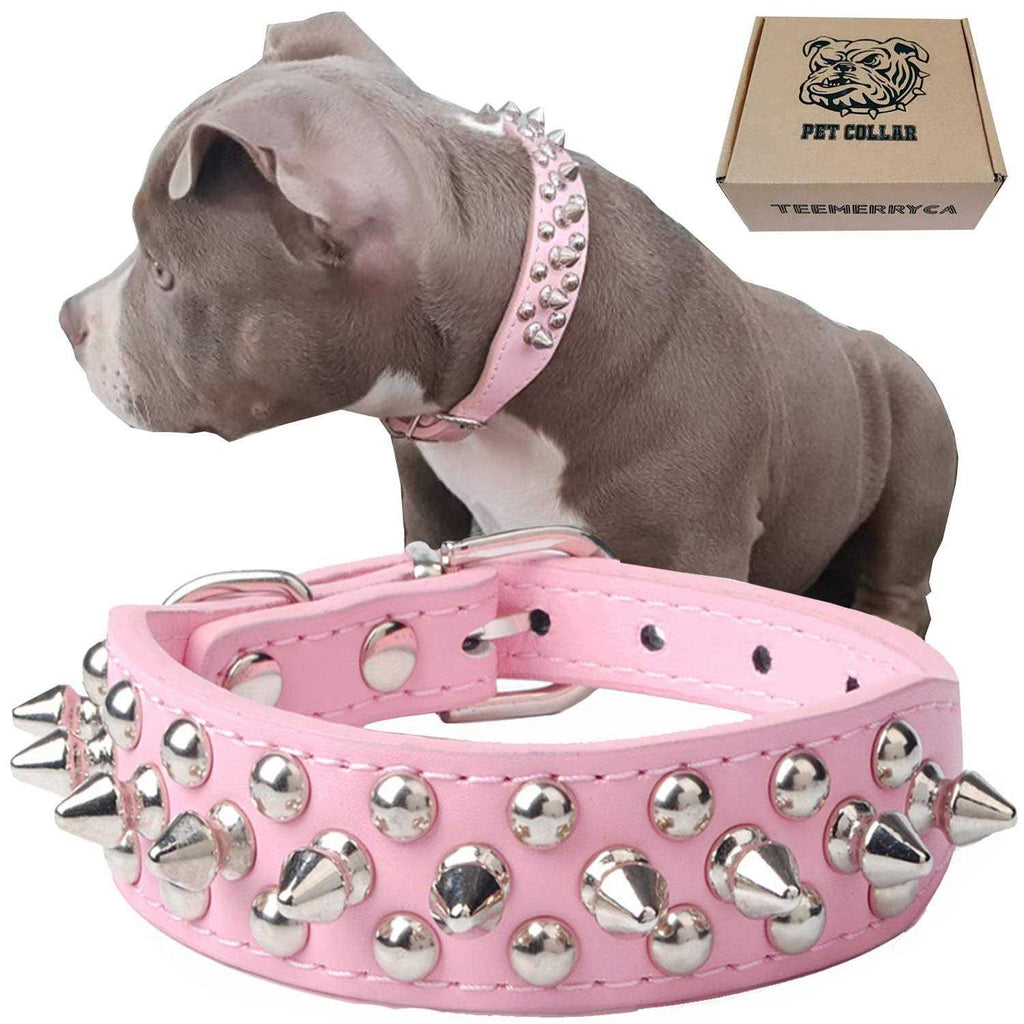 Adjustable Leather Spiked Studded Dog Collar H3955