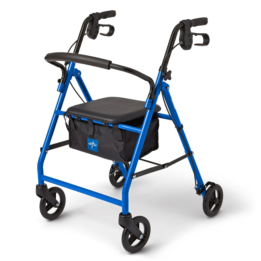 Blue Foldable Steel Rollator Walker Y713719