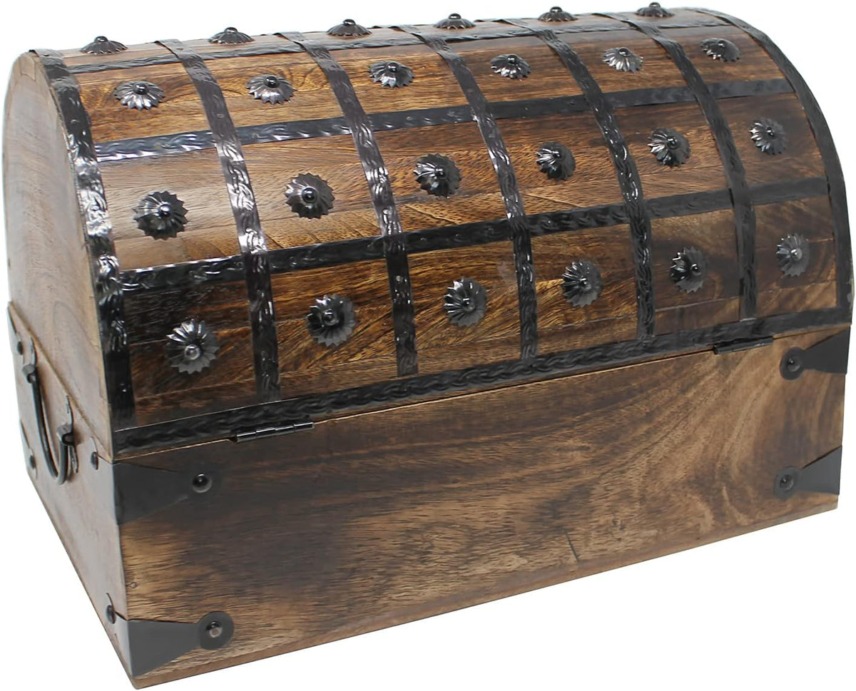 Pirate Treasure Chest with Iron Lock and Skeleton Key X74745